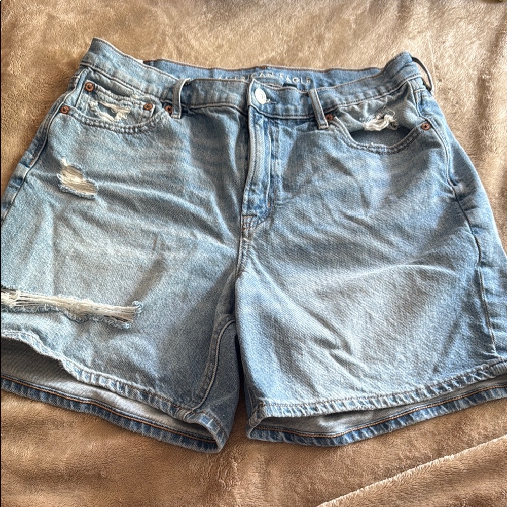 American Eagle Blue Distressed Shorts